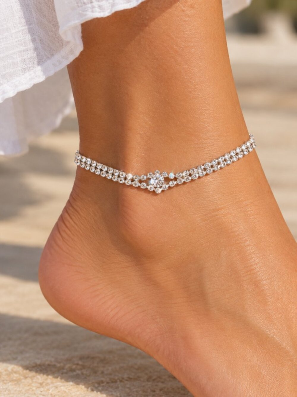 Vintage Nancy Katz Rhinestone Anklet or Bracelet
